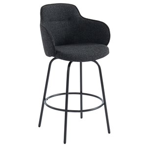 !nspire Modern Upholstered Counter Stool - Charcoal Grey - Set of 2