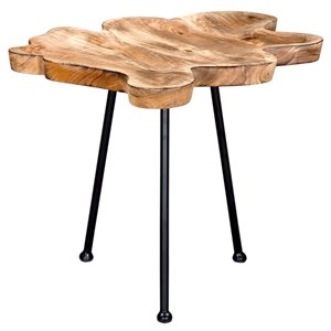 Table d'appoint !nspire de style moderne rustique, bois naturel de manguier