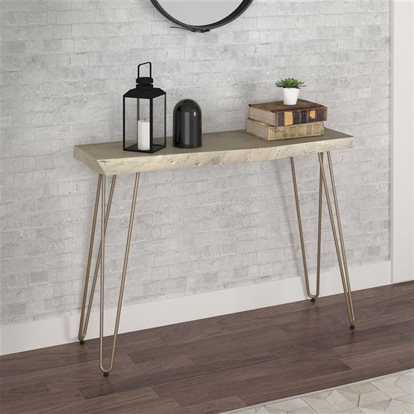 !nspire Modern Rustic Console Table 14in x 30in Antique Nickel