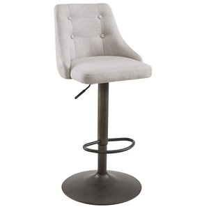 Tabouret de comptoir rembourré WHI de style moderne, hauteur ajustable, beige, ens. de 2