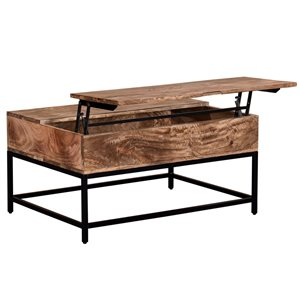 !nspire Mid-Century Coffee Table - Black Frame Finish and Natural Wood Table Top Finish