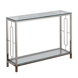 !nspire Contemporary 2-Tier Console Table - 12-in x 30-in - Glass and Metal