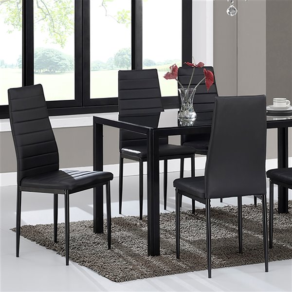 Whi Contemporary Dining Chair Black, Black Metal Dining Chairs Set Of 6