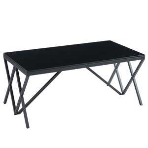Table de salon !nspire de style moderne, structure et dessus de table noirs