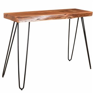 !nspire Modern Rustic Console Table - 14-in x 30-in - Black Metal/Natural Acacia Wood