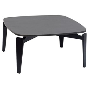 Table de salon !nspire de style moderne, struture noire et dessus de table gris