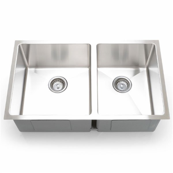 Hahn Chef Series Undermount Kitchen Sink - Double Offset Bowl - 32