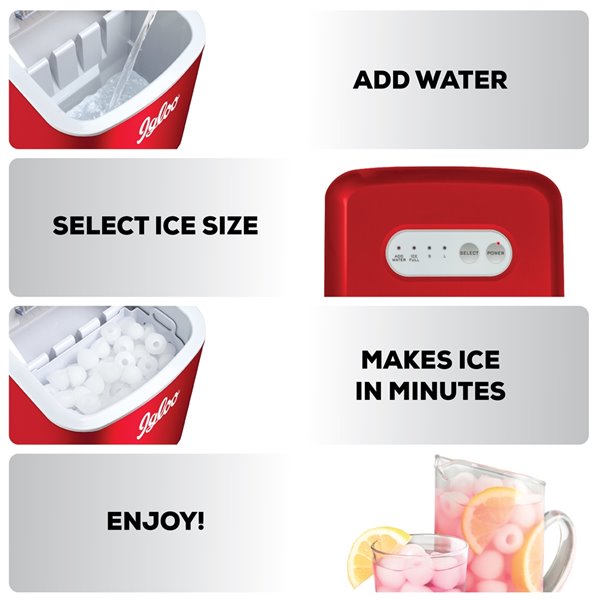 Igloo 26-Pound Automatic Portable Countertop Ice Maker - Retro Red