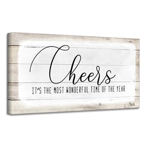 Ready2HangArt 'Cheers' Holiday Canvas Wall Art - 8-in x 16-in