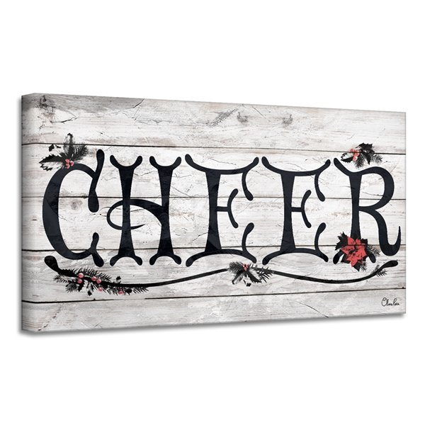 Ready2HangArt 'Cheer' Holiday Canvas Wall Art - 8-in x 16-in VMTQ318 ...