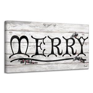 Ready2HangArt 'Merry' Holiday Canvas Wall Art - 12-in x 24-in