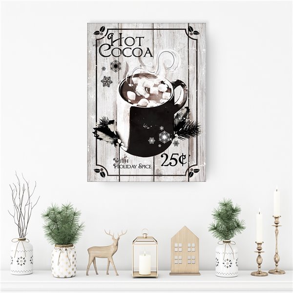 Ready2HangArt 'Hot Cocoa' Holiday Canvas Wall Art - 16-in x 12-in