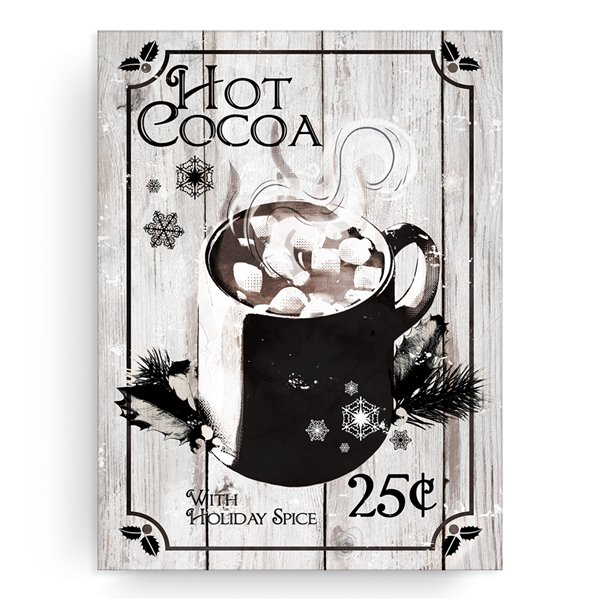 Ready2HangArt 'Hot Cocoa' Holiday Canvas Wall Art - 16-in x 12-in