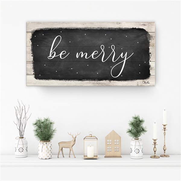 Ready2HangArt 'Be Merry' Canvas Wall Art - 8-in x 16-in VMTQ264-GWC816