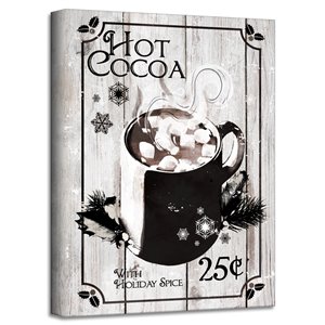 Ready2HangArt 'Hot Cocoa' Holiday Canvas Wall Art - 30-in x 20-in