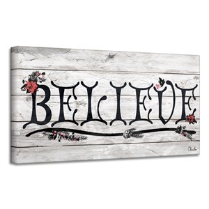 Ready2HangArt 'Believe' III Holiday Canvas Wall Art - 12-in x 24-in
