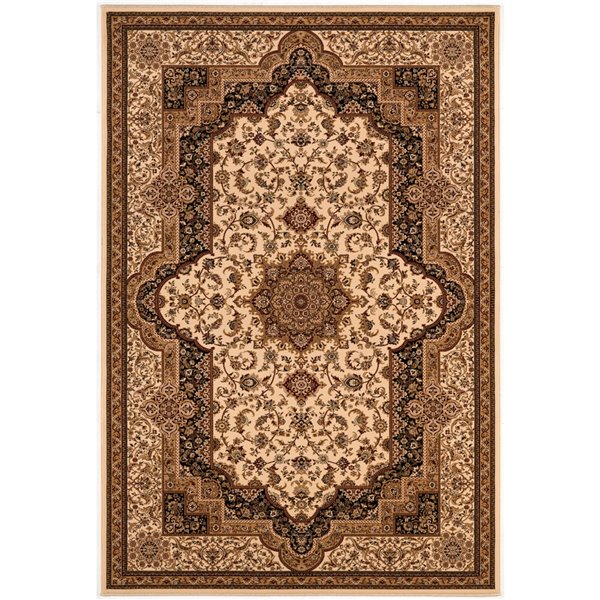 Rug Branch Traditional Persian  Cream Black Indoor Area Rug - 4x6