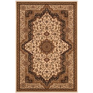 Rug Branch Traditional Persian  Cream Black Indoor Area Rug - 4x6