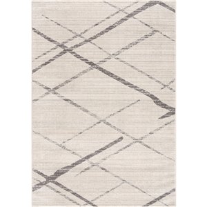 Rug Branch Tapis d'intérieur contemporain abstrait beige gris - 5x7