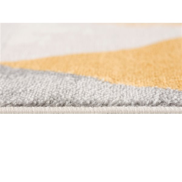 Tapis Branche Géométrique Mid-Century Moderne Jaune Beige Intérieur Tapis - 4x6