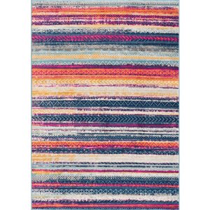 Rug Branch Contemporary Boho  Blue Rust Indoor Doormat Rug - 3x5