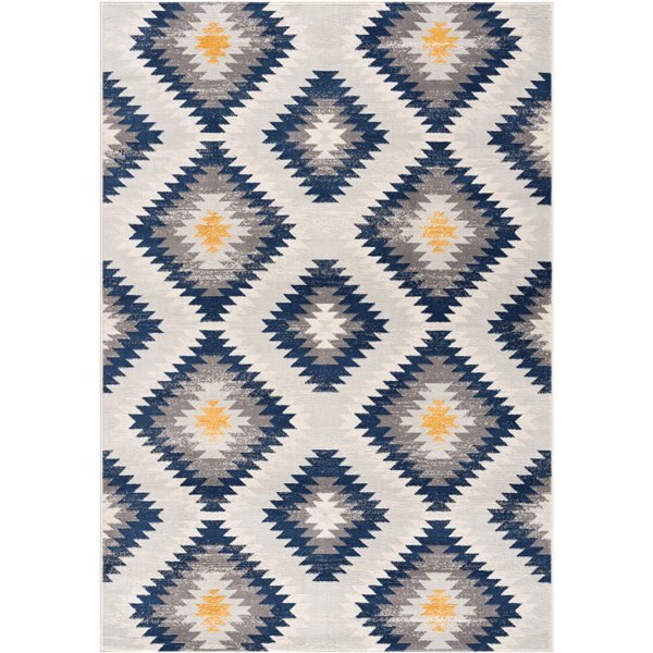 Rug Branch Contemporary Boho  Blue Grey Indoor Area Rug - 5x7