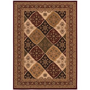 Rug Branch Traditional Moroccan  Red Black Indoor Area Rug - 6x9