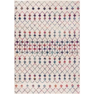 Rug Branch Tapis d'intérieur moderne bohème beige bleu - 6x9