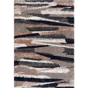 Rug Branch Tapis d'intérieur contemporain géométrique Shag beige bleu - 8 x 10