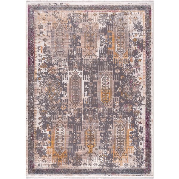 Rug Branch Amalfi Vintage Rectangular Area Rug Machine Made 7 Ft X 10 Ft Greige Vi1555iv710 Rona