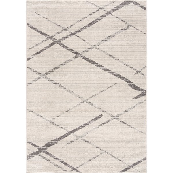 Rug Branch Tapis d'intérieur contemporain abstrait beige gris - 4x6