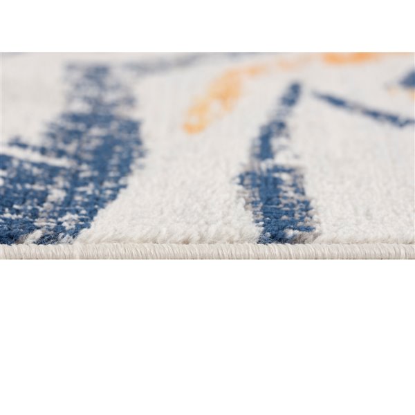 Rug Branch Tapis d'intérieur contemporain Boho Zebra Beige Bleu - 8x10