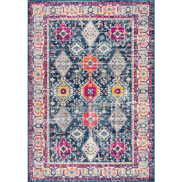 Rug Branch Tapis d'intérieur transitionnel sud-ouest bleu beige - 6x9