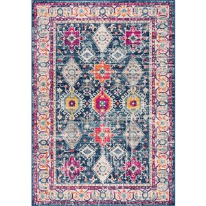 Rug Branch Tapis d'intérieur transitionnel sud-ouest bleu beige - 5x7