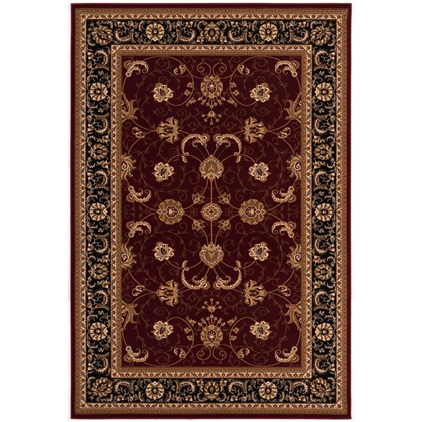 Rug Branch Traditional Persian  Red Black Indoor Area Rug - 10x13