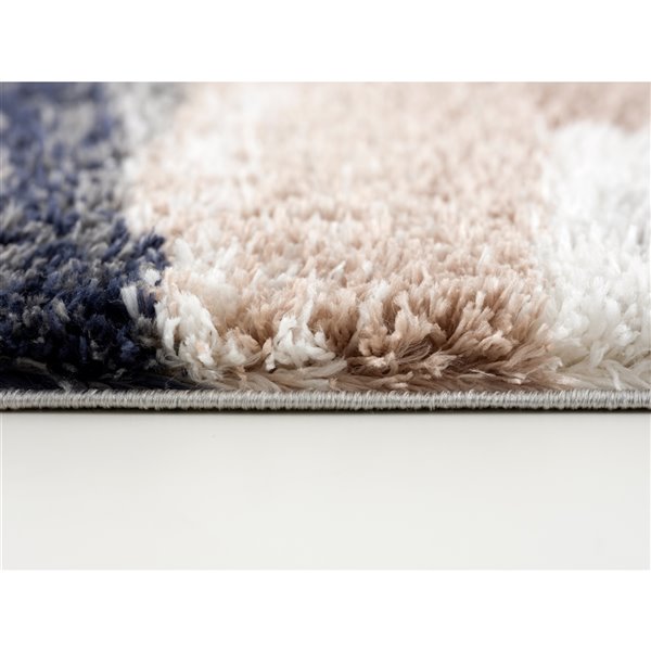 Rug Branch Tapis d'intérieur contemporain géométrique Shag beige bleu - 4x6