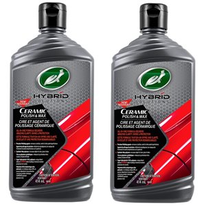 Cire et agent de polissage céramique "Hybrid Solution" de Turtle Wax, 414 ml, 2 bouteilles