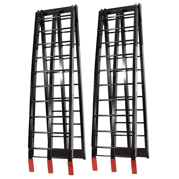 1ft Ramp Job Pro Folding Aluminium Ramps - 1-ft x 7-ft 6-in - 1 500-lb - Black ...
