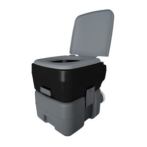 Toilette portative Flush N Go 1020T de Reliance, 10 L, gris/noir