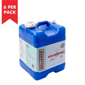 Reliance Aqua-Tainer 7-gal. Water Container - High-Density Polyethylene - 6/Pack