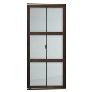 Colonial Elegance 3-Lite MDF Bilfod Closet Door with Mounting Hardware - 30-in x 80-in - Mocha