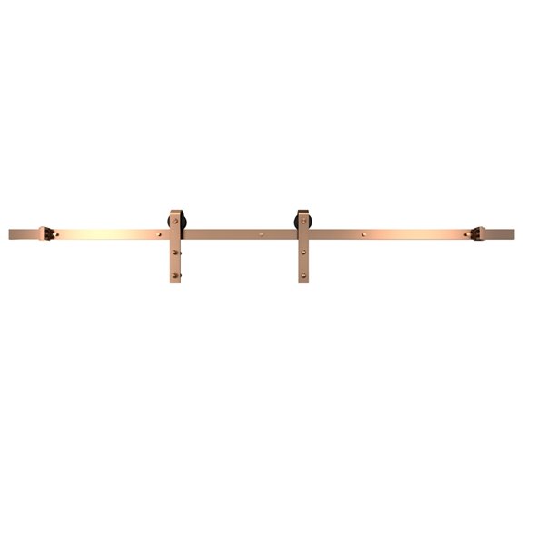 Colonial Elegance Barn Interior Barn Door Hardware Kit - 78.75-in Track Lenght - Brushed Copper