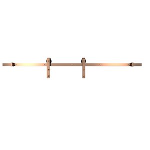 Colonial Elegance Barn Interior Barn Door Hardware Kit - 78.75-in Track Lenght - Brushed Copper