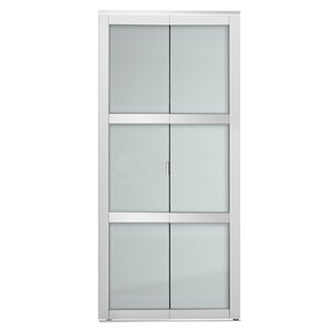 Porte pliante en MDF à 3 panneaux Colonial Elegance et quincaillerie d'installation, 24 po x 80 po, blanc
