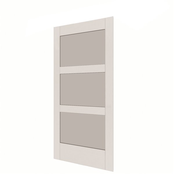 Colonial Elegance Prefinished Vinyl Barn Door - 3-Lite - Poplar - 37-in x 84-in - White