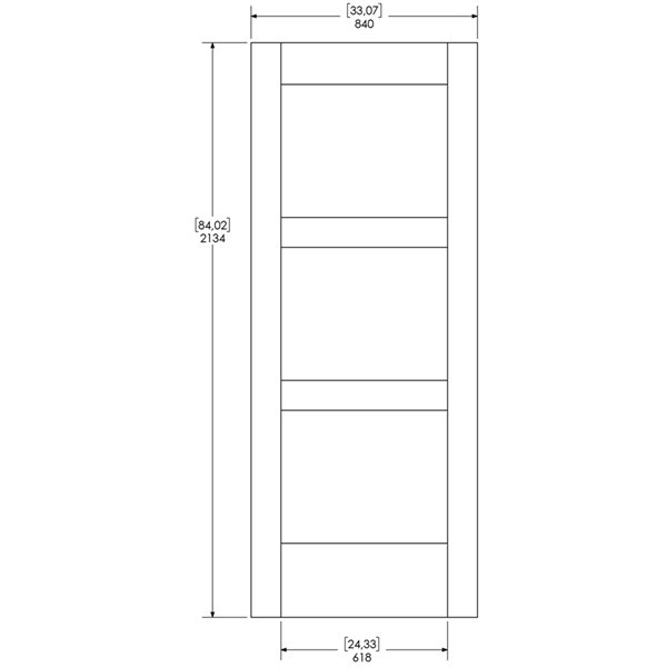 Colonial Elegance Prefinished Vinyl Barn Door - 3-Lite - Poplar - 37-in x 84-in - White