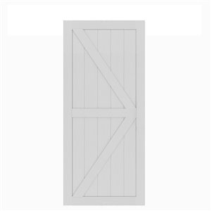 Colonial Elegance Artisan Prefinished Vinyl Barn Door - Poplar - 37-in x 84-in - White