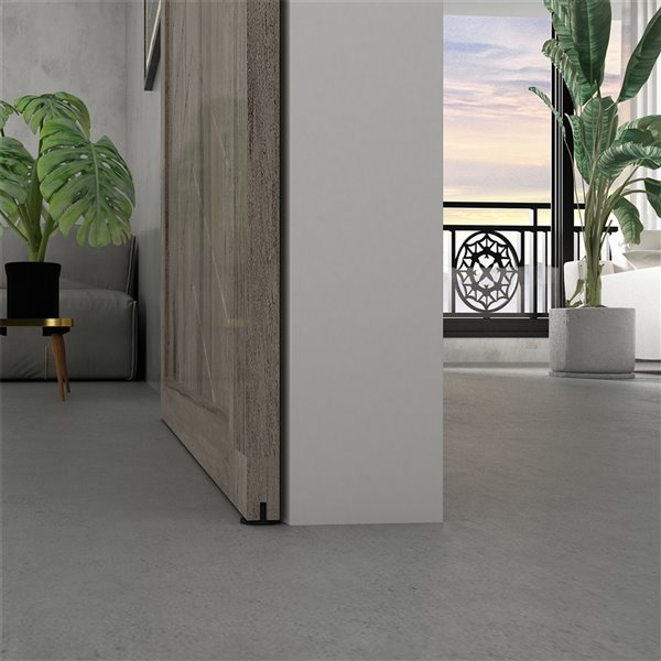 Colonial Elegance Herringbone Prefinished Vinyl Barn Door with Installation Hardware Kit - Poplar - 37-in x 84-in - Grey