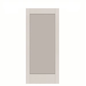 Porte de grange préfinie en MDF de Colonial Elegance, 1 panneau, 37 po x 84 po, vinyle blanc