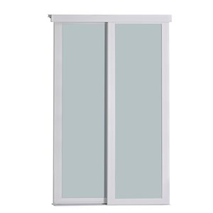 Porte coulissante en MDF à 1 panneau Colonial Elegance et quincaillerie d'installation, 60 po x 80 po, blanc